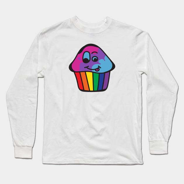 Androgyne Pride Rainbow Cupcake Long Sleeve T-Shirt by BiOurPride